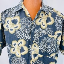 Splatt Hawaiian Aloha Large Shirt Hibiscus Dahilia Flowers Tropical - £31.96 GBP