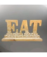 EAT Wood Decor Sign Free Standing Kitchen Carved Natural Decoration Bar ... - $14.84