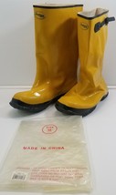 14MI) 1 Pair Comfit-Wear Slush Over Boots Rubber Yellow Waterproof Size 14 - $19.79