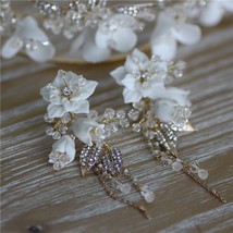 Jonnafe Charming Porcelain Flower Bridal Drop Earrings Wedding Accessories Jewel - £21.91 GBP