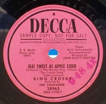 Bing Crosby 78 Ida Sweet As Apple Cider / Can&#39;t Believe You&#39;re In Love With SH1B - £5.46 GBP