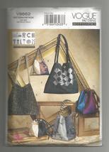 2010 Marcy Tilton Bags/Totes Vogue Pattern #V8662  - $10.00