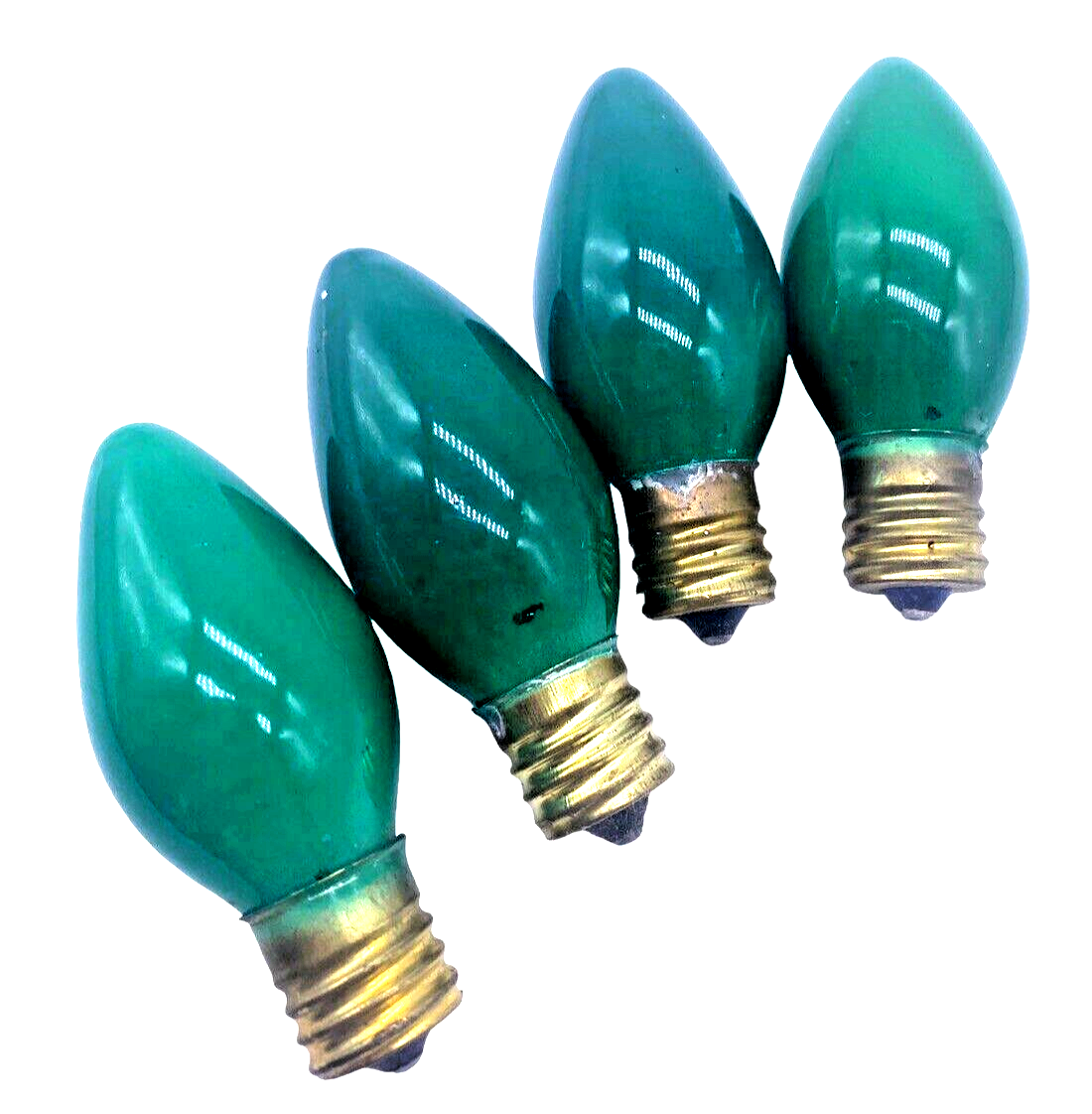 Primary image for Vtg Christmas Light Bulbs Colored Green Decor Crafts Untested Decorative Lot 4