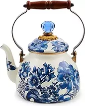 Mackenzie-Childs Royal English Garden Enamel Tea Kettle 2 Qt New - $149.95