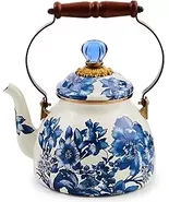 Mackenzie-Childs Royal English Garden Enamel Tea Kettle 2 Qt New - $149.95