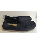 STOUT NAVY BLUE UGG HUNLEY LEATHER LOAFERS DRIVING SHOES 1006477 MENS 8 EUC - $51.09 CAD
