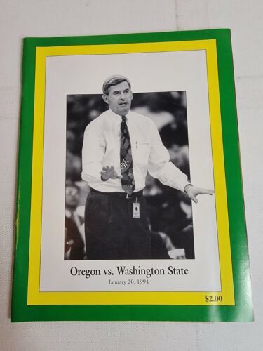 Primary image for Vintage 1990s University of Oregon Ducks Basketball Game Program vs WSU 1994 90s