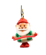 Vintage Christmas Ornament Miniature Santa Claus Hula Hoop 1992 Hallmark... - £7.06 GBP