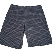 Adidas Ultimate Golf Shorts Mens 36 Blue Plaid Athletic Performance Casual - £19.45 GBP