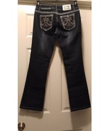 Miss Chic Womens Dark Blue Thick Stitch Bling Bootcut Jeans MC1518C Sz 7... - $18.78