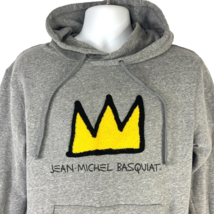 Jean Michel Basquiat Chenille Crown Patch S/M Fleece Hoodie Pullover siz... - £34.03 GBP