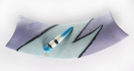 Vintage Artist Signed New Wave Artisan Ceramic Pin Brooch - £79.37 GBP