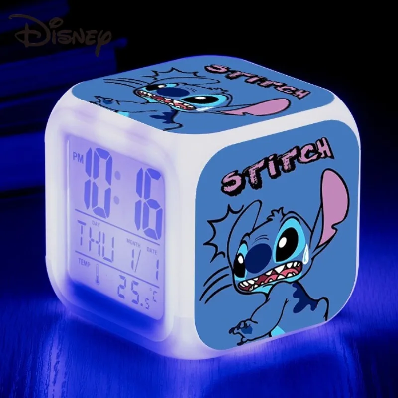 Lilo and Stitch Disney Alarm Clock Kawaii Cartoon Anime -8x8x8CM Stitch-13 - $10.52