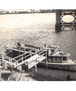 Boat Docked Under Bridge Original Photo Vintage Photograph - $13.95