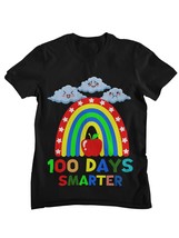 100 Days Smarter T-Shirt, School Teacher Rainbow T-Shirt Dark Heather - $19.55+