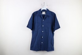 Vintage 50s 60s Streetwear Mens Small Faded Short Sleeve Button Shirt Blue USA - £36.96 GBP