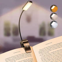 Gritin 9 LED Rechargeable Book Light for Reading in Bed - Eye Caring 3 Color Tem - £17.64 GBP