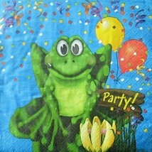 100 Pack 2-Ply Happy Birthday &#39;Swamp Party&#39; Lunch Napkins 13&quot;x13&quot; - £18.18 GBP
