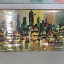 vintage modern wall plaque art reproduction Stareck city landscape mid century - £36.36 GBP