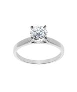 14k White Gold 1ct Round Diamonette CZ Cathedral Solitaire Ring Size 6.5 - $357.00