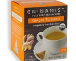 China Mist Organic Herbal Tea, Ginger Turmeric, 15 count box - $15.00