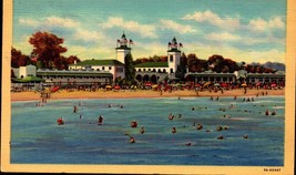 Linen POSTCARD- View From The Oc EAN, Playland, Rye Beach, Ny BK62 - £3.36 GBP