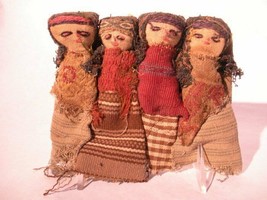 4 figure group of Peruvian Pre Columbian Textile dolls - £151.91 GBP