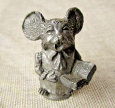 Vintage Pewter Singing Mouse Miniature Ornament - £17.98 GBP