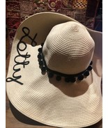 Hats By Olivia Vintage Avorio Nuovo e Nero Paglia Intrecciata Largo Tesa... - £45.49 GBP