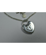 Vintage Tiffany &amp;Co 1&quot; Silver Padlock Heart Emblem Lock Heavy Chain Neck... - $6,557.68 MXN
