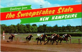 Vtg Postcard Greetings The Sweepstakes State, New Hampshire, PM 1973 - £4.59 GBP