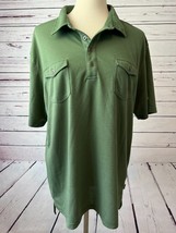Kuhl polo Shirt Mens size XL Extra Large Olive Green Flap Pockets Outdoo... - $572.04 MXN
