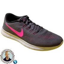 Nike Free RN Womens Athletic Running Shoes Gray Pink 831509-006 Size 8 Pre Owned - £24.35 GBP