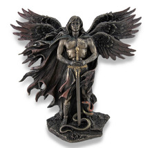 Bronzed Seraph Six-Winged Guardian Angel with Sword and Serpent - £79.57 GBP