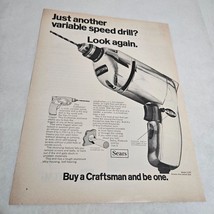 Craftsman Variable Speed Drill buy Craftsman and be One Vintage Print Ad... - $7.98