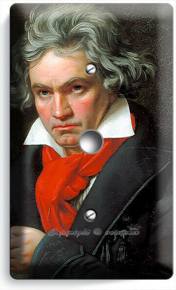 LUDWIG VAN BEETHOVEN PORTRAIT LIGHT DIMMER CABLE PLATES MUSIC STUDIO ROOM DECOR
