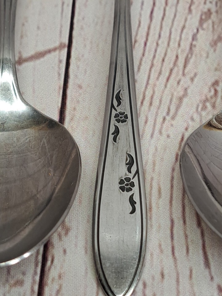 Imperial Stainless Silverware - FLOWER DANCE Soup Spoon 6 5/8" 5 Pc Lot Item image 2