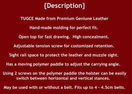 Fits SIG P320 9mm Subcompact 3.55”BBL Leather Paddle Holster Thumb Break #1255# image 3