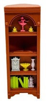 Fisher Price Loving Family Dollhouse Brown Corner Bookcase Book Shelf Cu... - £14.97 GBP