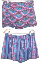 Pink Republic Blue &amp; Hot Pink Combo Geo Print Shorts Skort Sizes XS-XL  ... - $26.99