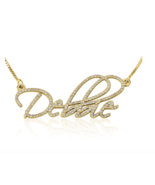 NAME NECKLACE GOLD WITH DIAMOND: 14K GOLD, 14K WHITE GOLD - £1,495.13 GBP