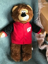 Toy Factory Brown Plush Varsity Bear in University of Wisconsin Madison Badger  - £10.25 GBP