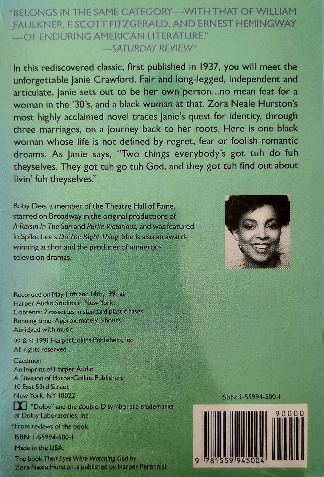 1991 Their Eyes Were Watching God SEALED Audiobook Cassettes Hurston Vintage E10 Item image 2