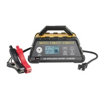 15-Amp 6-Stage Intelligent Battery Charger for 12-Volt Batteries - £82.15 GBP