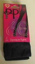 One Pair Pretty Polly 60 Denier Opaque Tights 3D fit Size ML Navy - £12.41 GBP