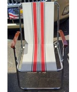 2 Vintage Elite Chrome Chair A&amp;E Systems Airstream Fold Up Lawn Leisure Red - £221.35 GBP