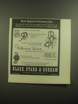 1946 Black, Starr &amp; Gorham Hand Engraved Stationery Dies Advertisement - £14.78 GBP