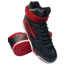 NWT FILA MSRP $92.99 MULTIVERSE MEN&#39;S BLACK RED HI TOP SNEAKERS SHOES SI... - £48.92 GBP