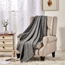 Black Soft Knit Throw Blanket | Black Knitted Farmhouse Decorative Light... - £27.56 GBP