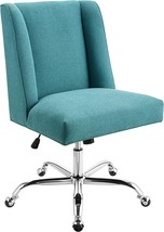 Linon Mermaid Blue Upholstered Swivel Clayton Office Chair - £236.58 GBP